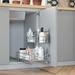 Rebrilliant Calionna Pull Out Kitchen Cabinet Organizer w/ Two Tiers of Storage, 14 inch W x 20 inch D in Gray | 17.6 H x 14 W x 20 D in | Wayfair