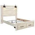 Signature Design by Ashley Cambeck Low Profile Storage Standard Bed Wood in Brown/White | 52.75 H x 66.25 W x 88.75 D in | Wayfair B192B8