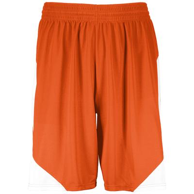 Augusta Sportswear 1733 Step-Back Basketball Shorts in Orange/White size 3XL | Polyester
