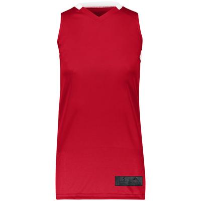 Augusta Sportswear 1732 Athletic Women's Step-Back Basketball Jersey T-Shirt in Red/White size XL | Polyester
