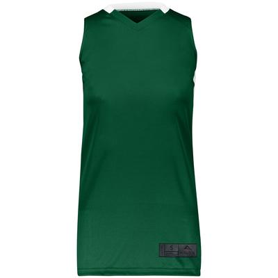 Augusta Sportswear 1732 Athletic Women's Step-Back Basketball Jersey T-Shirt in Dark Green/White size Medium | Polyester