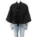 Burberry Ladies Black Raynefield Fringed Wool Blend Military Cape, Brand Size Small / Medium