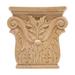 5-3/8 in. x 5-1/4 in. x 1-1/8 in. Unfinished Hand Carved Solid American Alder Acanthus Wood Onlay Capital Wood Applique