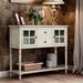 Sideboard Console Table with Bottom Shelf, Rustic Storage Buffet, Grey