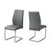 Set of 2 Gray and Silver Contemporary Dining Chairs 38.75"