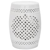 SAFAVIEH Paradise Gardens White Ceramic Decorative Garden Stool