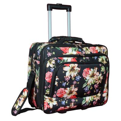 World Traveler Flower Bloom Collection Rolling 17-inch Laptop Business Case
