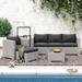 Corvus Oreanne 6-piece Outdoor Rattan Sectional Sofa Set
