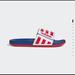 Adidas Shoes | Adilette Addidas Comfortable Adjusted Slides Velcro | Color: Blue/Red | Size: 8