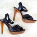 Coach Shoes | Coach 8.5 Dani Veg Leather Black Platforms Sandals | Color: Black | Size: 8.5