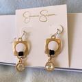 Jessica Simpson Jewelry | Jessica Simpson. Dangle Earrings. Matte Gold/Black | Color: Black/Gold | Size: Os