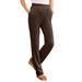 Plus Size Women's Straight-Leg Soft Knit Pant by Roaman's in Chocolate (Size L) Pull On Elastic Waist