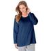 Plus Size Women's Satin trim sleep tee by Dreams & Co® in Evening Blue (Size 5X) Pajama Top