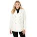 Plus Size Women's Double Breasted Wool Blazer by Jessica London in Ivory (Size 24 W) Jacket