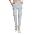 Extreme Pop Womens Slim Joggers Ripped Tracksuit Bottoms UK Brand (S, Grey 9)