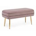 Banquette Fashion Commerce avec rangement pavlina mauve rose 80X38X42 cm - Rosa