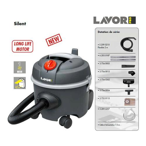 Lavor Pro - Leiser Staubsauger 800W 12L 44l/s 24 kPa - SILENT -