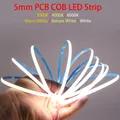 Bande LED COB Super fine de 5mm 384 diodes/m barre lumineuse douce et Flexible DC12V/24V blanc