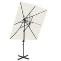 vidaXL Parasol déporté à double toit Sable 250x250 cm