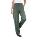 Plus Size Women's 7-Day Knit Ribbed Straight Leg Pant by Woman Within in Pine (Size 3X)