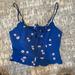 American Eagle Outfitters Tops | American Eagle Blue Floral Tank Top | Color: Blue | Size: M