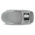 TechniSat DIGITRADIO 1990 - Stereo-Boombox mit DAB+/UKW-Radio und CD-Player (Bluetooth-Audiostreaming, Kopfhöreranschluss, USB, AUX in, Ladefunktion, Uhr, 2 x 1,5 Watt Ausgangsleistung) silber