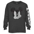 Mad Mickey Mouse Graphic Classic Vintage Disneyland World Men's Adult Long Sleeve T-Shirt (Charcoal Heather, XX-Large)