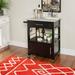 Porch & Den Bigelow Black Wood/ Granite Top Kitchen Cart