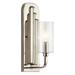 Kichler Kimrose 1 Light Wall Sconce with Clear Fluted Glass in Polished Nickel and Satin Nickel