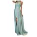 Women Elelgant Embroidery Lace Dress Sleeveless Halter Neck Dress Evening Dress