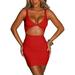 SANNEDONG Women Bodycon Sleeveless Mini Dress Cut Out Club Party Night Out Dress