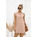 New Women's Summer Casual Dress Lapel Neck Button Split Tank Shirt Dress Solid Color Sleeveless Irregular Dresses