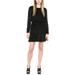 MICHAEL Michael Kors Womens Smocked Animal-Print Dress, Black, X-Small