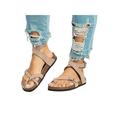 Audeban Womens Buckle Open Toe Flats Summer Sandals Flip Flops Casual Shoes