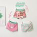 Little Girls' Underwear Summer Thin Cartoon Plaid Shorts Bear Cotton Girl's Triangle Boxer Underwear Three Pack