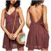 Free People Dresses | Free People Sun Drenched Mini Dress Sz Xs | Color: Brown | Size: Xs