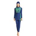 nadamuSun Modest Muslim Swimwear Islamic Swimsuit for Women Hijab Swimwear Full Coverage Swimwear Muslim Swimming Beachwear Swim Suit (Asia XL ~ Ref. UK Size 12-14, Sun500Blackblue)