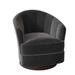 Barrel Chair - Fairfield Chair Tipsy 28.75" W Swivel Barrel Chair Polyester in Gray/Blue/Brown | 30.25 H x 28.75 W x 31 D in | Wayfair