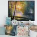 East Urban Home Morning Summer w/ Beautiful River Spring Forest - Painting on Canvas in Green | 12 H x 20 W x 1 D in | Wayfair