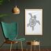 East Urban Home Turtle Design Tattoo Style Doodles Floral Ornaments - Picture Frame Graphic Art Print on Fabric Fabric | Wayfair