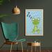 East Urban Home Sleeping Prince Frog in a Cap Polka Dots Background Animal World Design - Picture Frame Graphic Art Print on Fabric Fabric | Wayfair