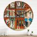 East Urban Home Facade of Shop In Paris I - French Country wall clock Metal in Red | 29 H x 29 W x 1 D in | Wayfair