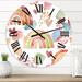 East Urban Home Multicolored Rainbows Clouds & Hearts - Children's Art wall clock Metal in White | 23 H x 23 W x 1 D in | Wayfair