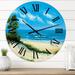 East Urban Home Couple At The Beach - Nautical & Coastal wall clock Metal in White | 23 H x 23 W x 1 D in | Wayfair
