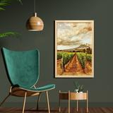 East Urban Home Grape Valley Clouds over Vineyard Fruit Plantation Digital - Picture Frame Graphic Art Print on Fabric Fabric | Wayfair