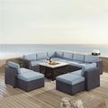 Wade Logan® Arbedella 8 Piece Rattan Sectional Seating Group w/ Cushions Synthetic Wicker/All - Weather Wicker/Wicker/Rattan in Gray | Outdoor Furniture | Wayfair