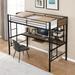 Grier Platform Loft Loft Bed w/ Built-in-Desk by Mason & Marbles Metal in Black/Gray, Size 38.5 W x 75.2 D in | Wayfair