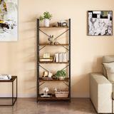 17 Stories 62.2" H x 23.6" W Steel Standard Bookcase in Brown | 62.2 H x 23.6 W x 11.8 D in | Wayfair F92A0AEB909046D2930464523A823117