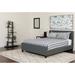 Lark Manor™ Aluino Button Tufted Upholstered Platform Bed w/ Pocket Spring Mattress Metal in Gray | 40 H x 78.25 W x 85.25 D in | Wayfair