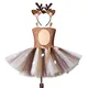 Robe Tutu en forme de cerf pour filles robes de noël avec bandeau Costume d'halloween pour